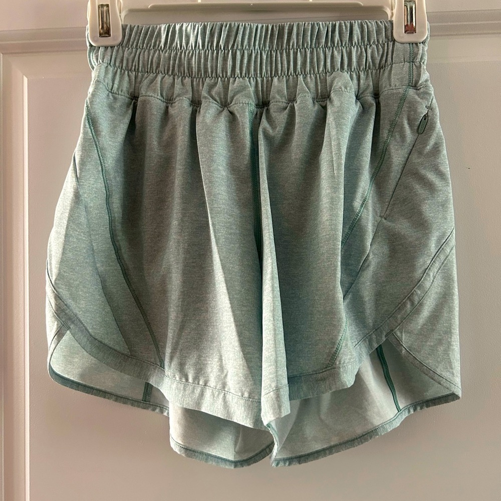 Track That Mid Rise Lined Short. Blue Glow. Size 4. Like new.